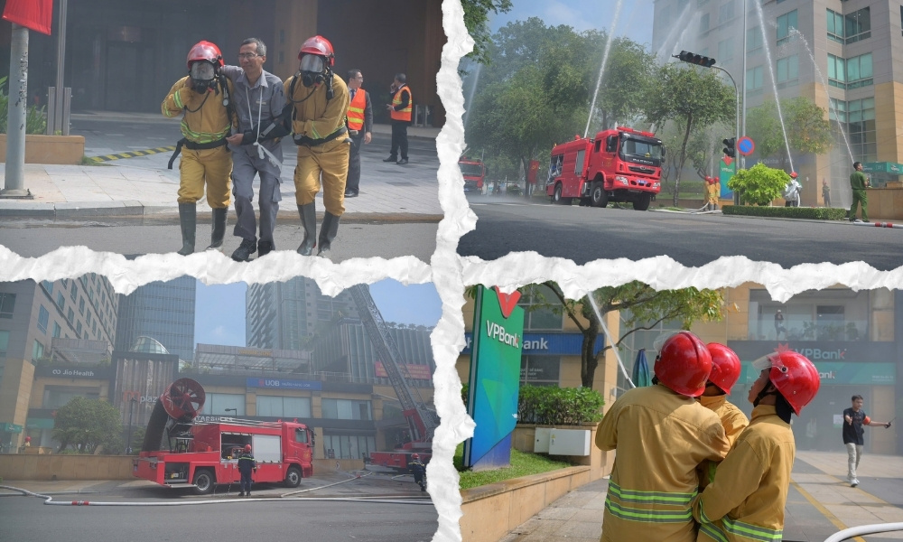 Hơn 3.000 người tham gia diễn tập PCCC tại toà nhà mPlaza Saigon