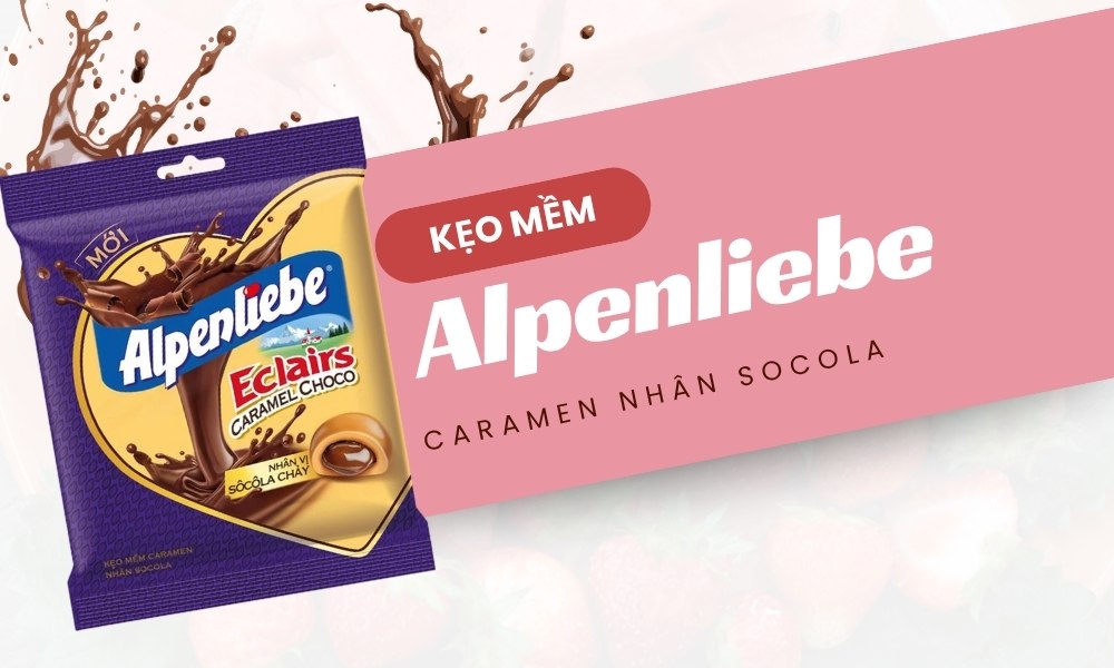 Kẹo mềm Alpenlibe kết hợp vị caramen quen thuộc và nhân socola bất ngờ