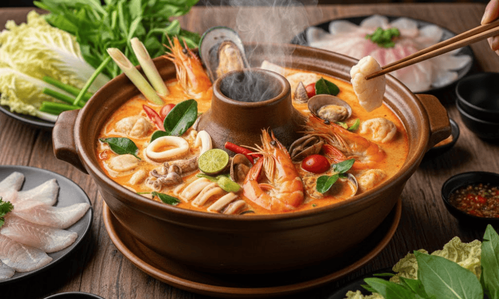 Lẩu Thái hải sản – thực đơn lẩu mùa lạnh cho người thích vị cay nồng