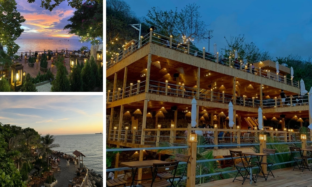 Quán cà phê view biển Vũng Tàu với không gian mở, nhìn thẳng ra đại dương xanh