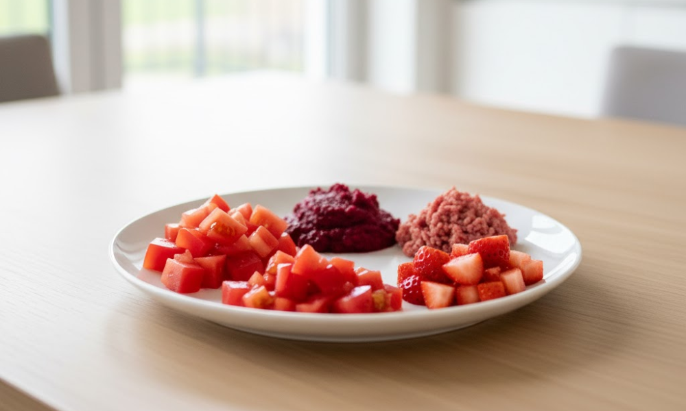 Thực đơn ăn dặm màu đỏ – Bổ máu, tăng năng lượng