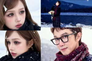 Trend ghep ảnh ngắm tuyết AI