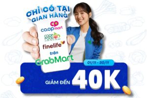 Ưu đãi thả ga đặt hàng co.op trên GrabMart