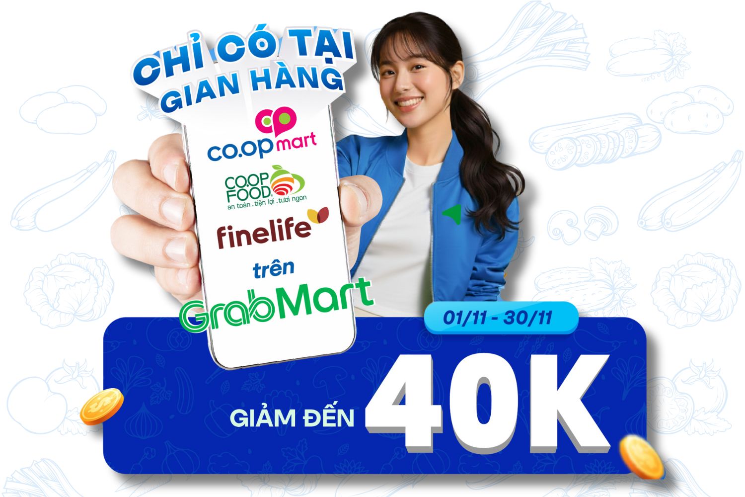 Ưu đãi thả ga đặt hàng co.op trên GrabMart