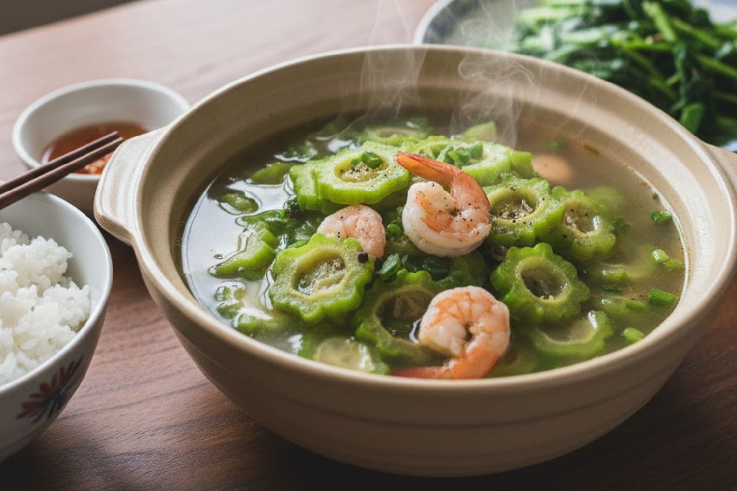 Canh khổ qua tôm tươi ngọt thanh