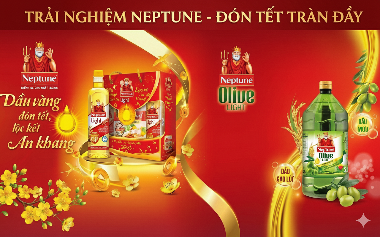 Lựa chọn bộ đôi Neptune olive light & Hộp quà Tết Neptune để chăm sóc sức khỏe cho những người thân yêu