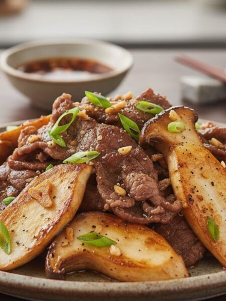 Nấm đùi gà xào thịt bò đậm đà, bổ dưỡng