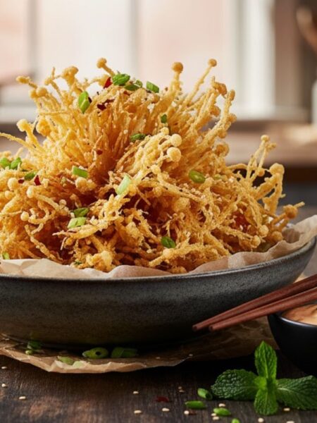 Nấm kim châm chiên giòn ngon