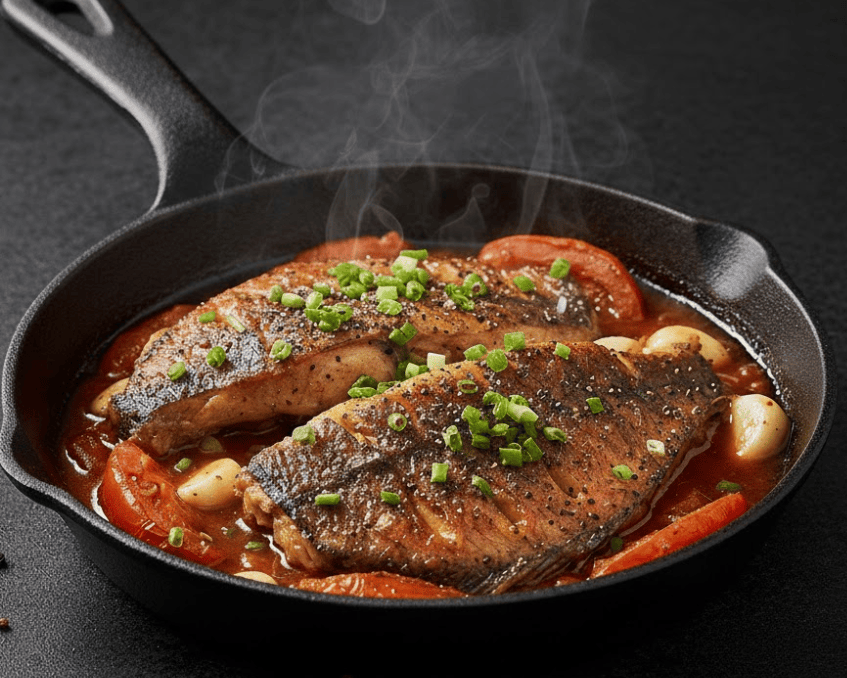 Cá diêu hồng kho cà