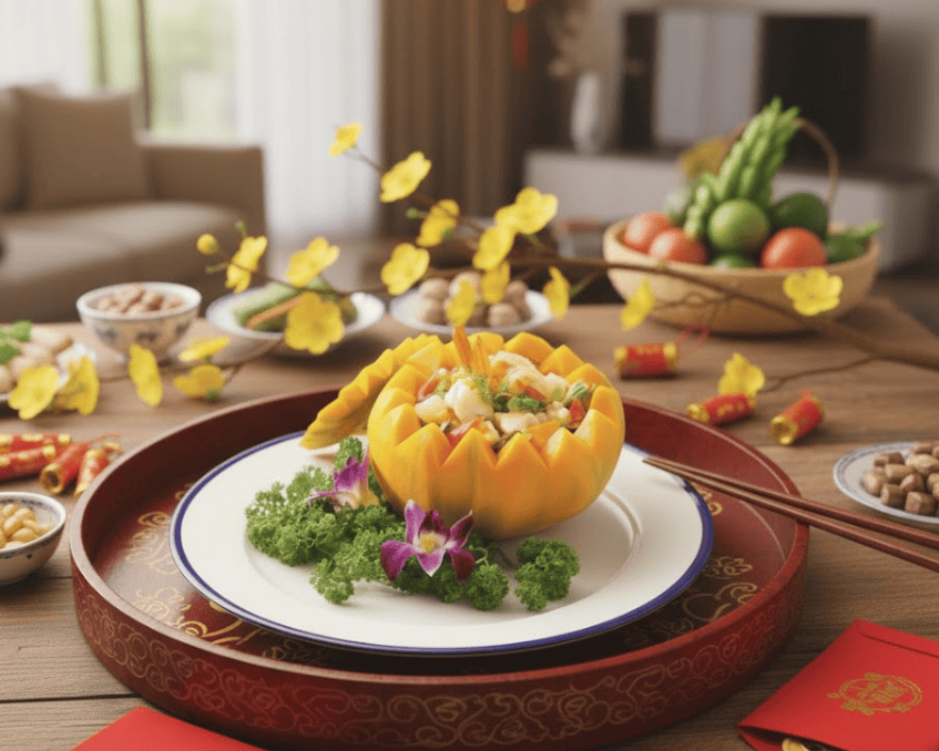 Bí đỏ hấp hải sản