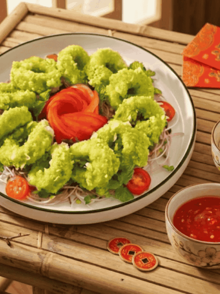 Cách làm mực bọc cốm chiên xù giòn tan, xanh mướt đãi tiệc Tết