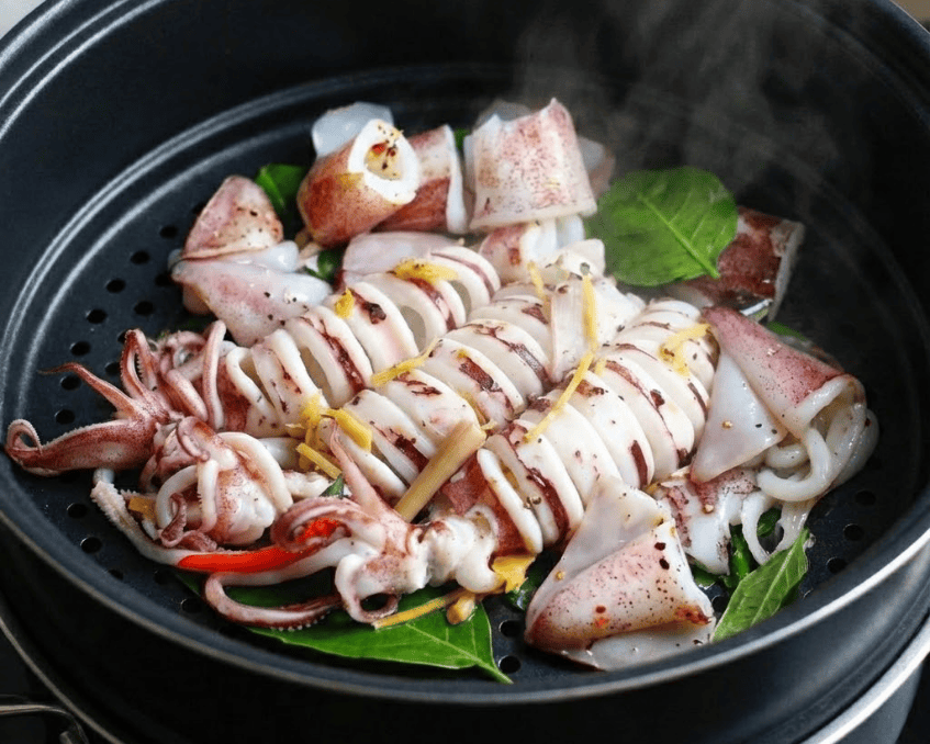 Món mực ống hấp bia giòn ngọt