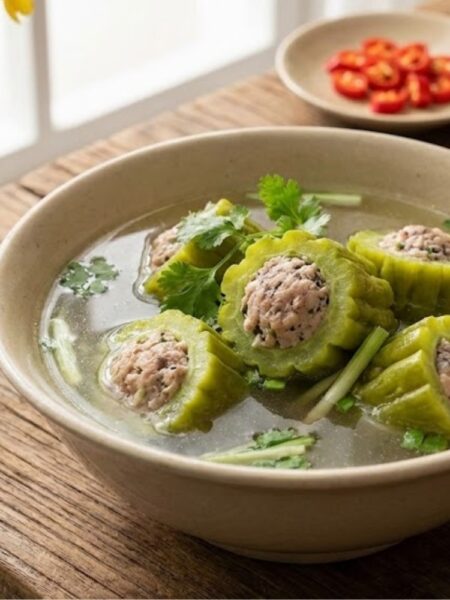 Cách nấu canh khổ qua nhồi thịt ngày Tết