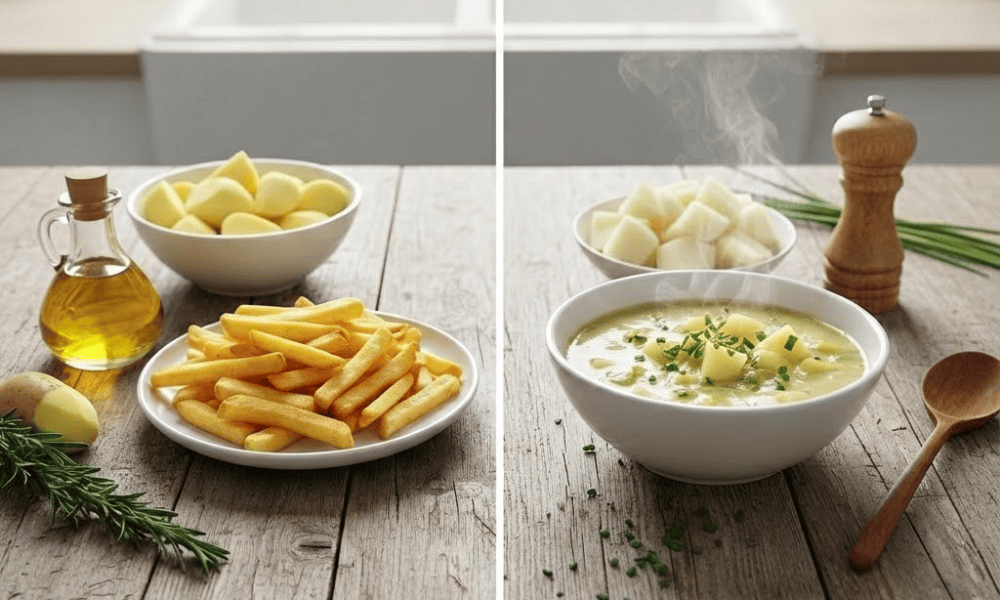 Khoai tây vàng với khoai tây trắng