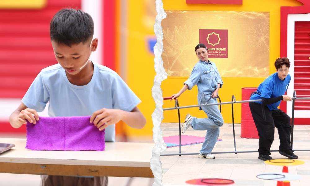 Các em nhỏ nỗ lực vượt qua thử thách trong chương trình