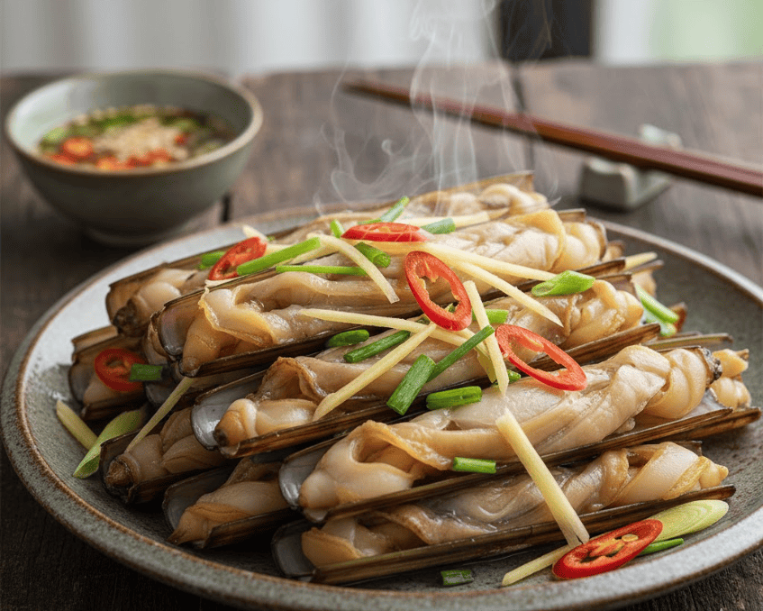 Ốc móng tay hấp sả