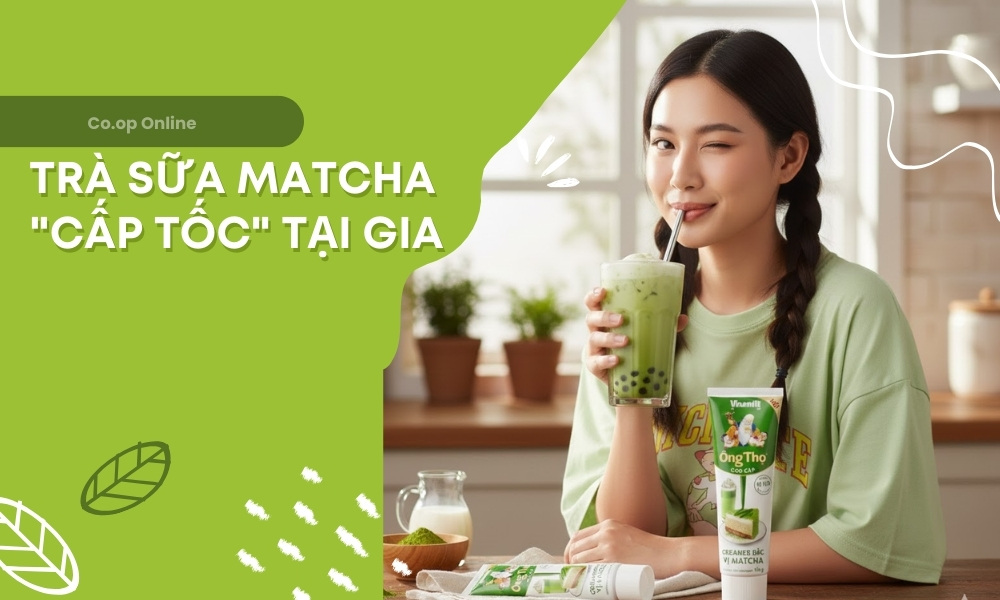 Làm món trà sữa matcha từ sữa ông tho matcha