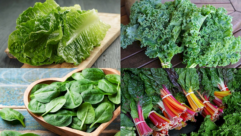 Nhóm rau ăn lá tại Co.op Online luôn đảm bảo tươi xanh, không dập, úa