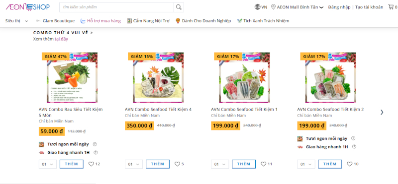 AEONESHOP được đánh giá cao về giao diện trực quan 