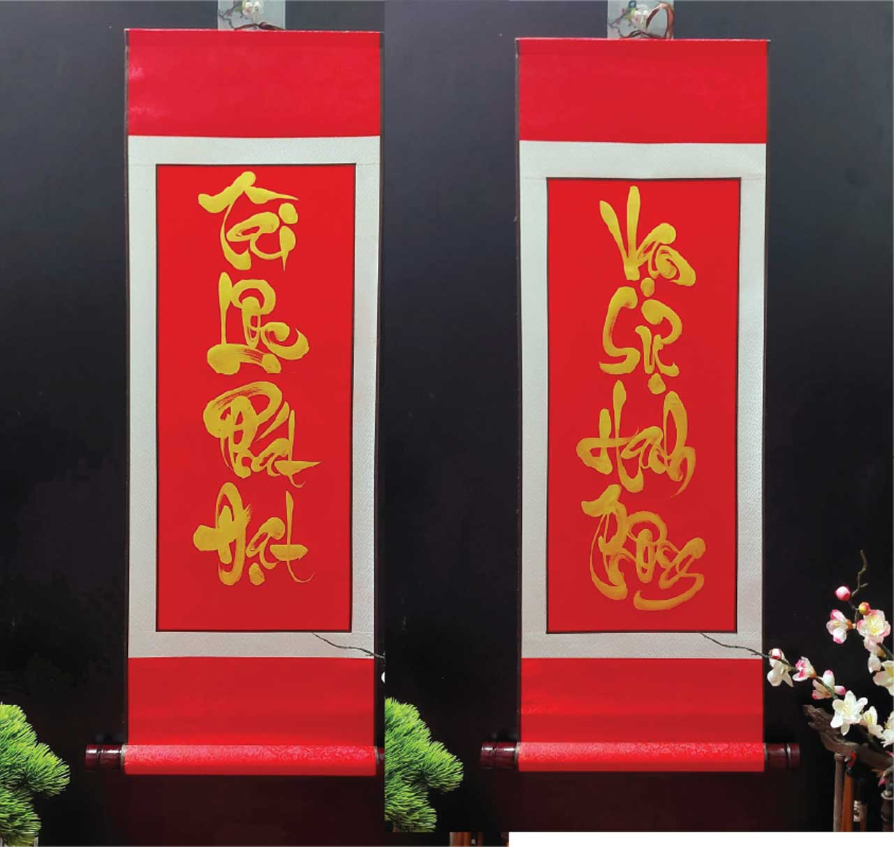 Câu đối đỏ thư pháp là nét đẹp truyền thống gắn liền với Tết Việt Nam