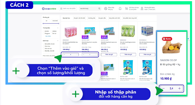 Chọn thêm vào giỏ hàng và nhập số lượng mong muốn