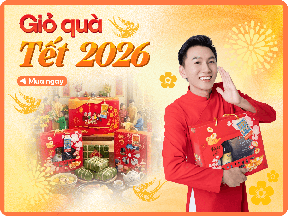 Giỏ quà Tết Co.op Online được thiết kế đa dạng mẫu mã