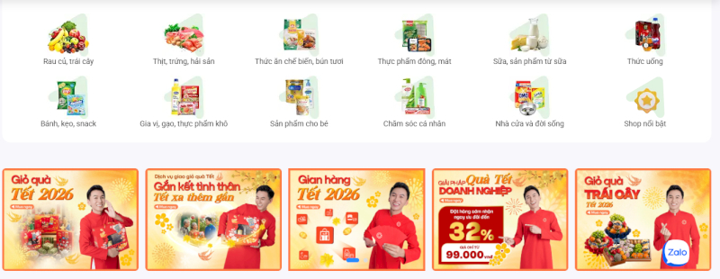 Hệ sản phẩm cực phong phú trên app Co.op Online