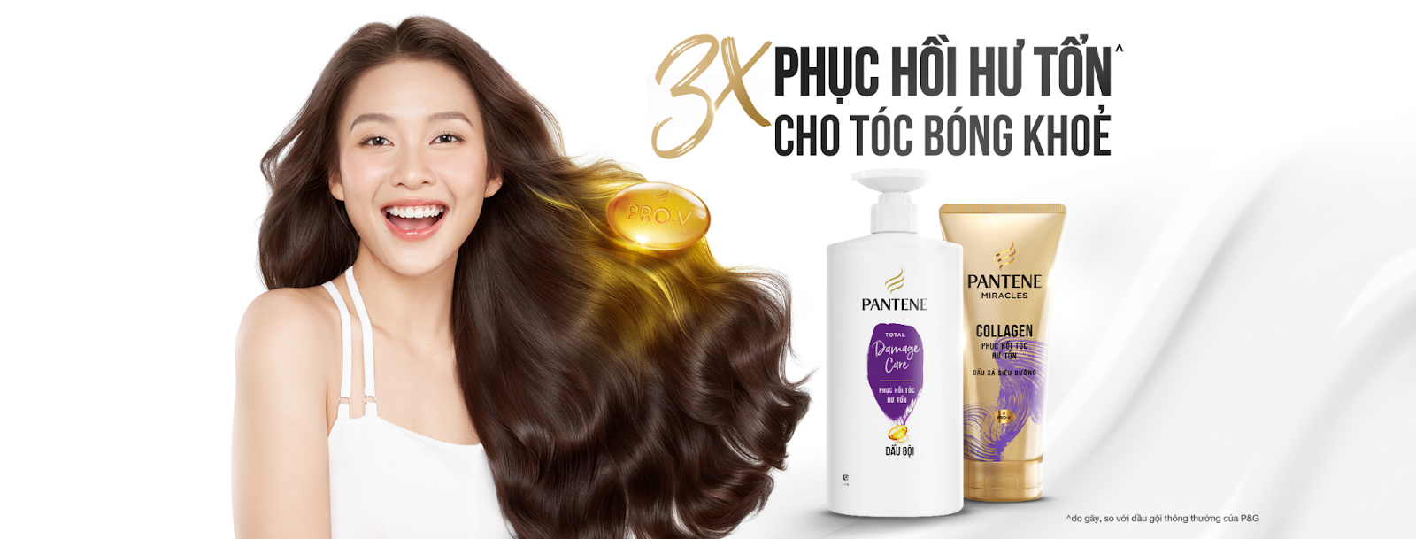 Pantene sử dụng công thức Pro-V giúp tóc chắc khỏe