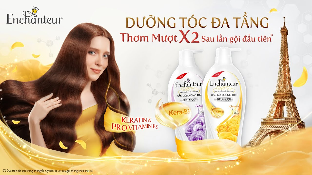 Dầu gội Enchanteur nổi bật với khả năng lưu hương dài lâu