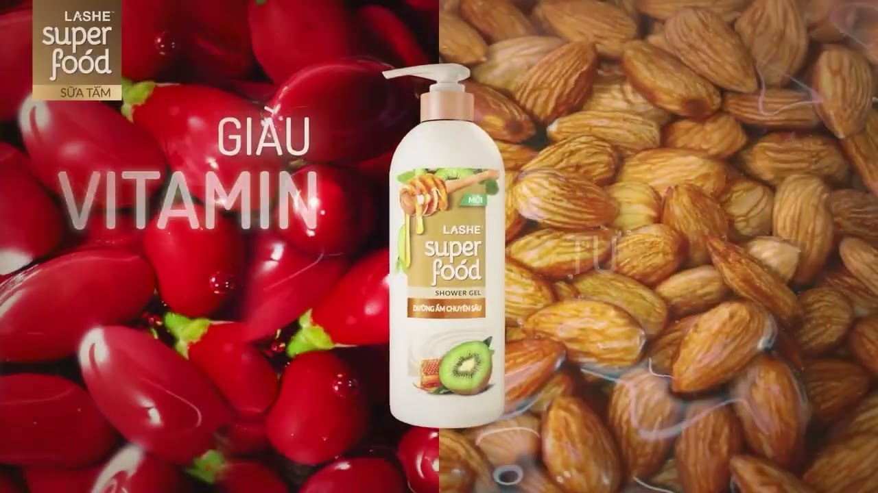 Sữa tắm Lashe Superfood chứa nhiều thực phẩm thiên nhiên tốt cho da