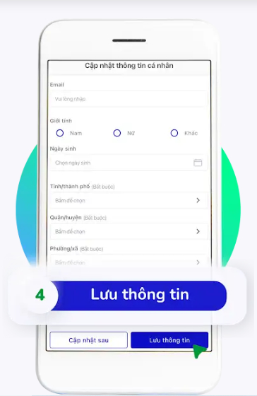 Lưu lại thông tin cá nhân