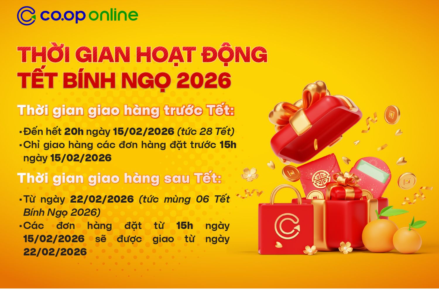 Thời gian hoạt động Tết Co.op Online