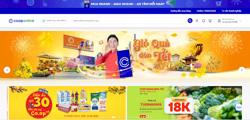 Truy cập vào địa chỉ website chính thức tại cooponline.vn
