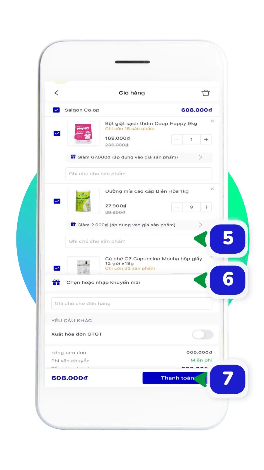 Tiến hành thanh toán