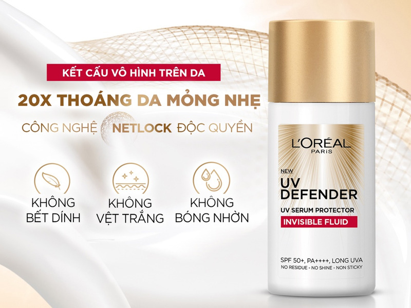 Loreal Fluid tàng hình trên da và tạo hiệu ứng bóng khỏe tự nhiên