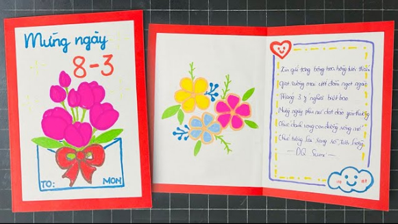 Thiệp viết tay truyền tải trọn vẹn sự kính trọng của học trò