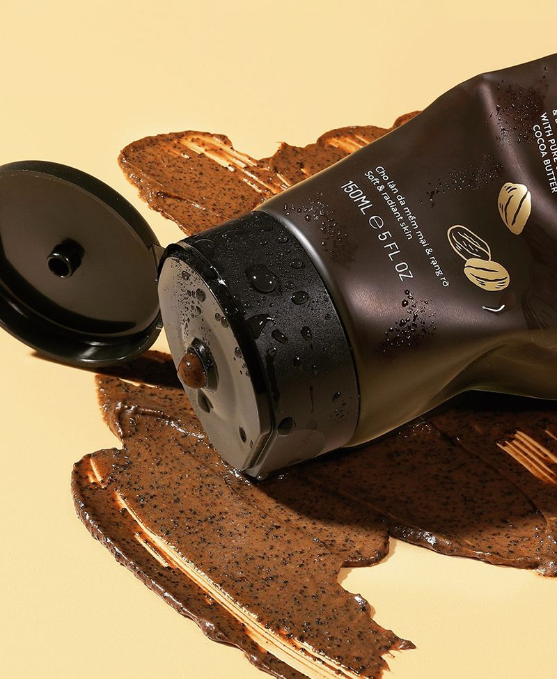 Tẩy da chết thuần chay từ hạt cà phê Đắk Lắk Cocoon Face Polish.