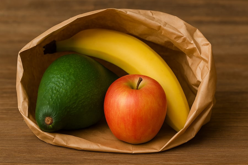 Khí ethylene từ chuối chín giúp quả bơ nhanh chóng đạt độ mềm mịn