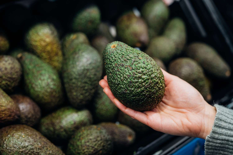 Lắc nhẹ quả bơ giúp bạn kiểm tra độ róc hạt và độ dày của phần thịt