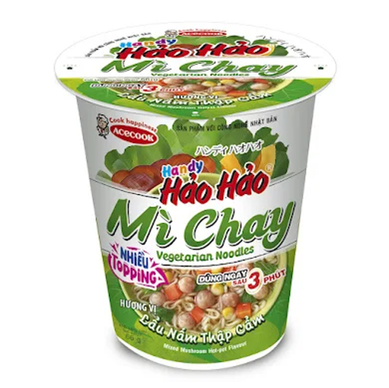 Mì ly chay nóng hổi cho những bữa ăn nhanh tại khách sạn