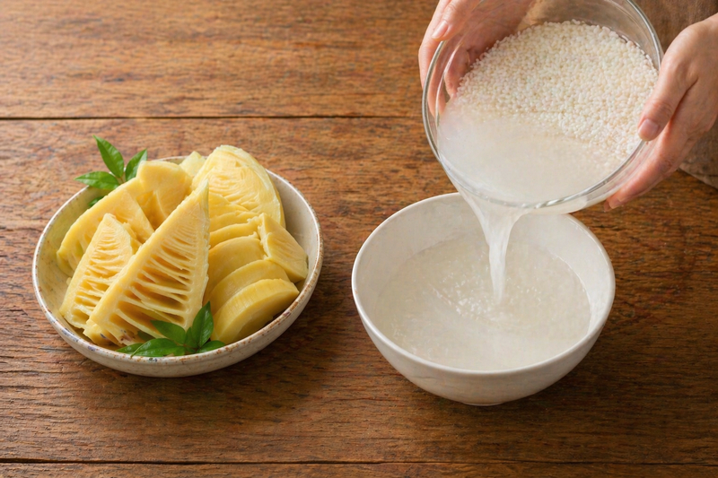 Ngâm măng tươi với nước vo gạo là cách làm măng tươi hết đắng dễ áp dụng tại nhà