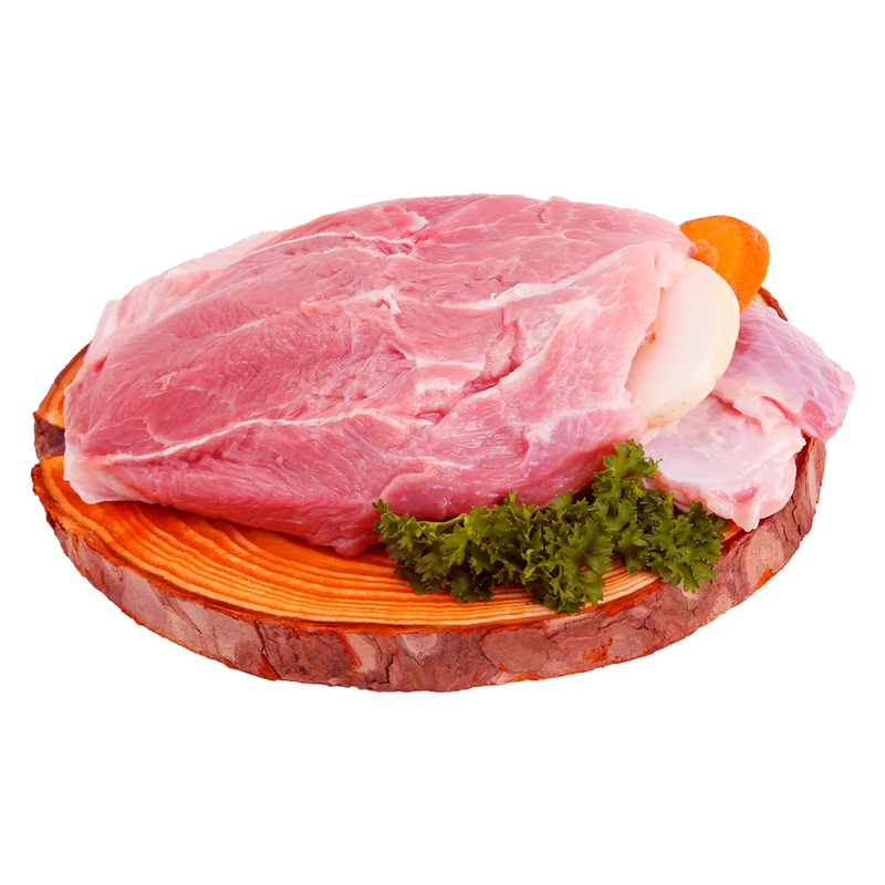 Phần thịt nạc vai săn chắc, có lẫn chút mỡ mỏng giúp thớ thịt không bị khô khi chế biến.