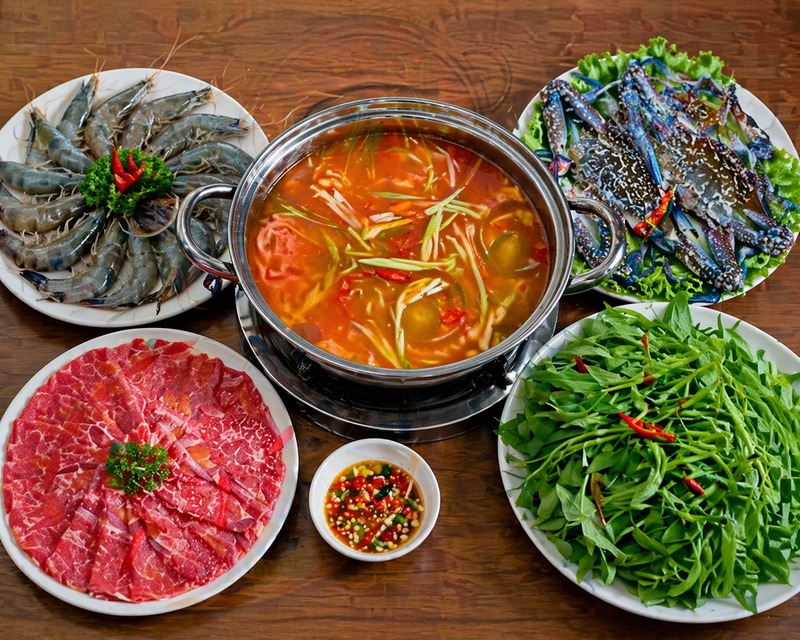 Rau muống là loại rau không thể thiếu khi nhúng lẩu