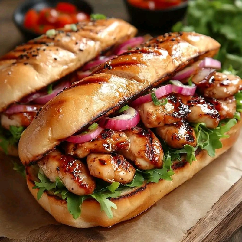 Sandwich gà Teriyaki kiểu Nhật mang vị mặn ngọt cực cuốn