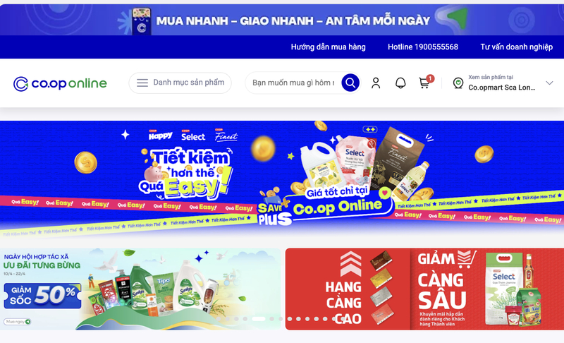 Trải nghiệm mua sắm thực phẩm du lịch nhanh chóng trên ứng dụng Co.op Online