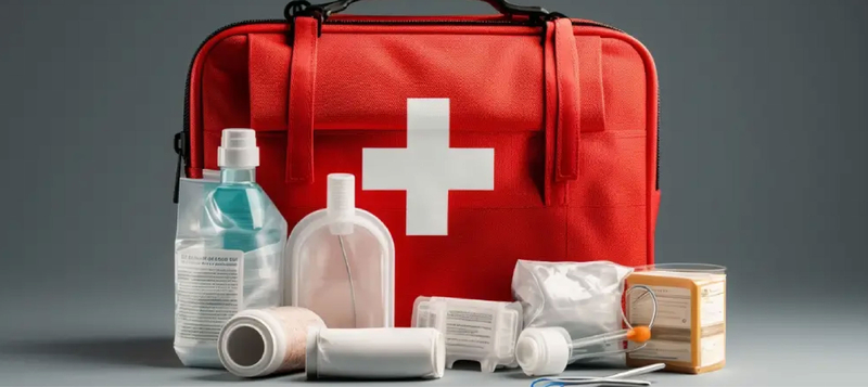 Túi y tế nhỏ gọn chứa đầy đủ các loại thuốc và dụng cụ sơ cứu cơ bản