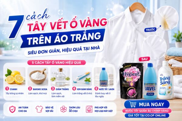 7 cách tẩy vết ố vàng trên áo trắng siêu đơn giản, hiệu quả tại nhà