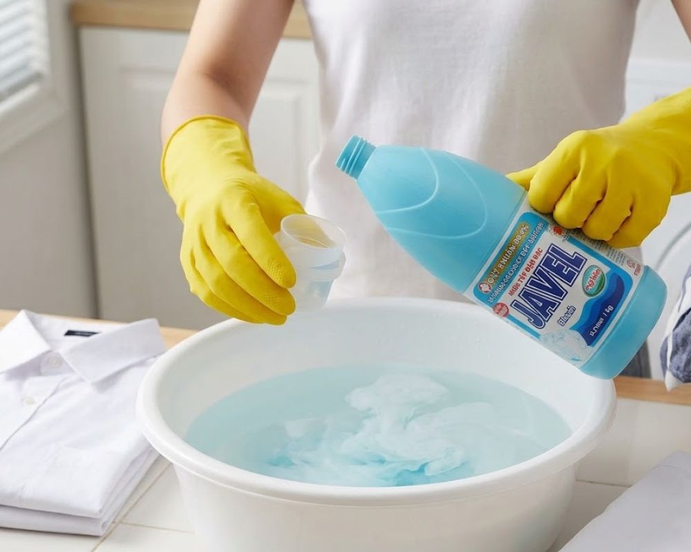 Tẩy trắng quần áo hiệu quả bằng thuốc tẩy trắng quần áo chuyên dụng