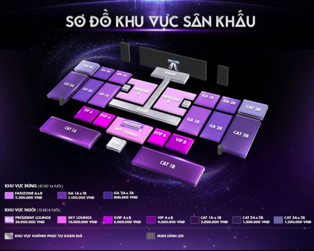 Chi tiết seatmap tại concert