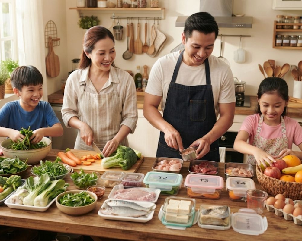 Ba mẹ có thể chuẩn bị sẵn nguyên liệu cho bữa sáng trong tuần